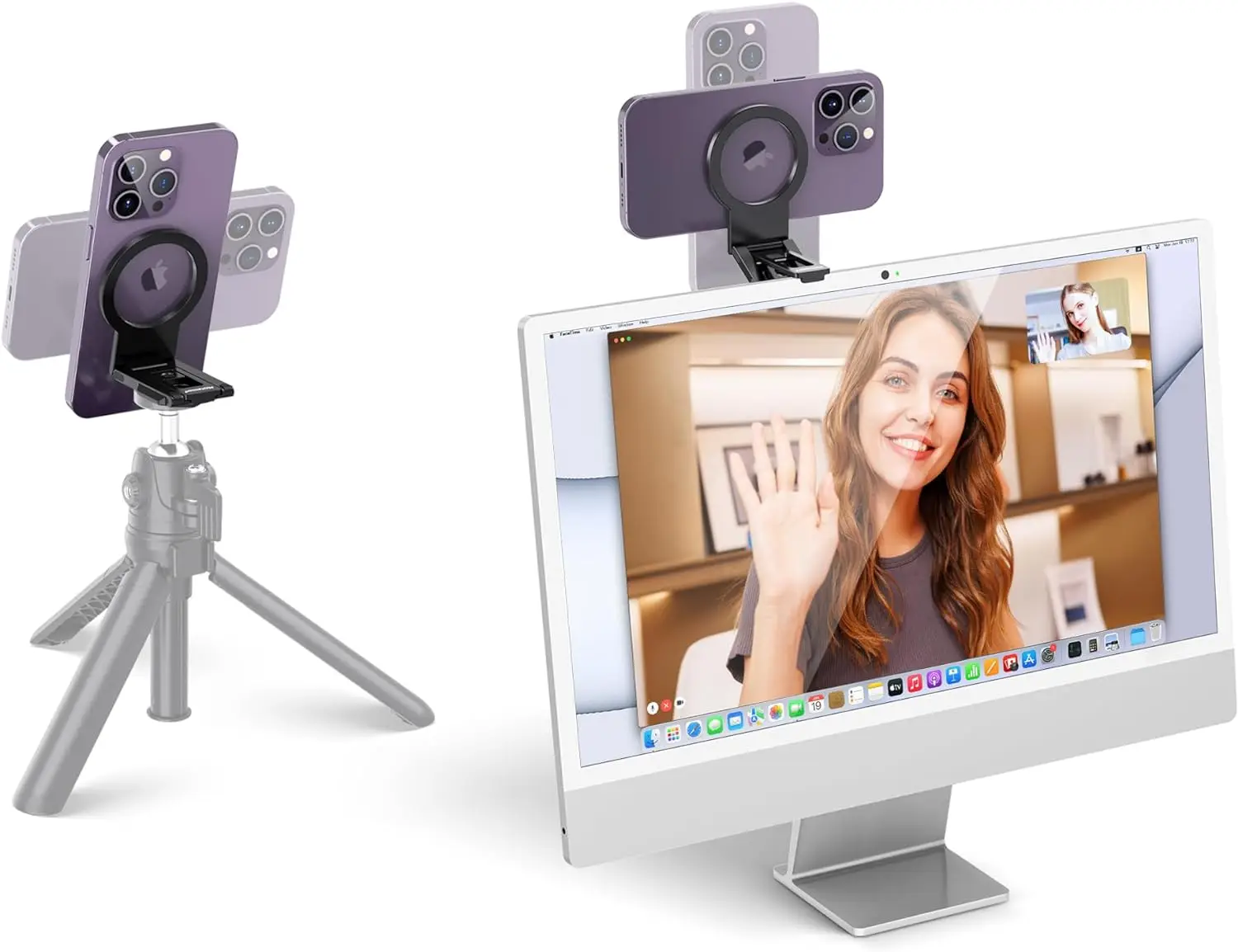 Supporto Per Fotocamera Di Continuità In Metallo Per Desktop E Display Mac, Compatibile Con Imac 2017 E Versioni Successive, Imac Pro 2017,Iphone 15/1