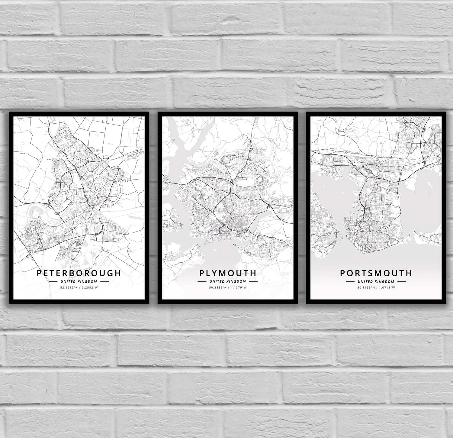 Peterquartz Plymouth Plymouth Ecoscandle Reading Rotherham Southampton Southend-On-Sea Poster Della Mappa Del Regno Unito