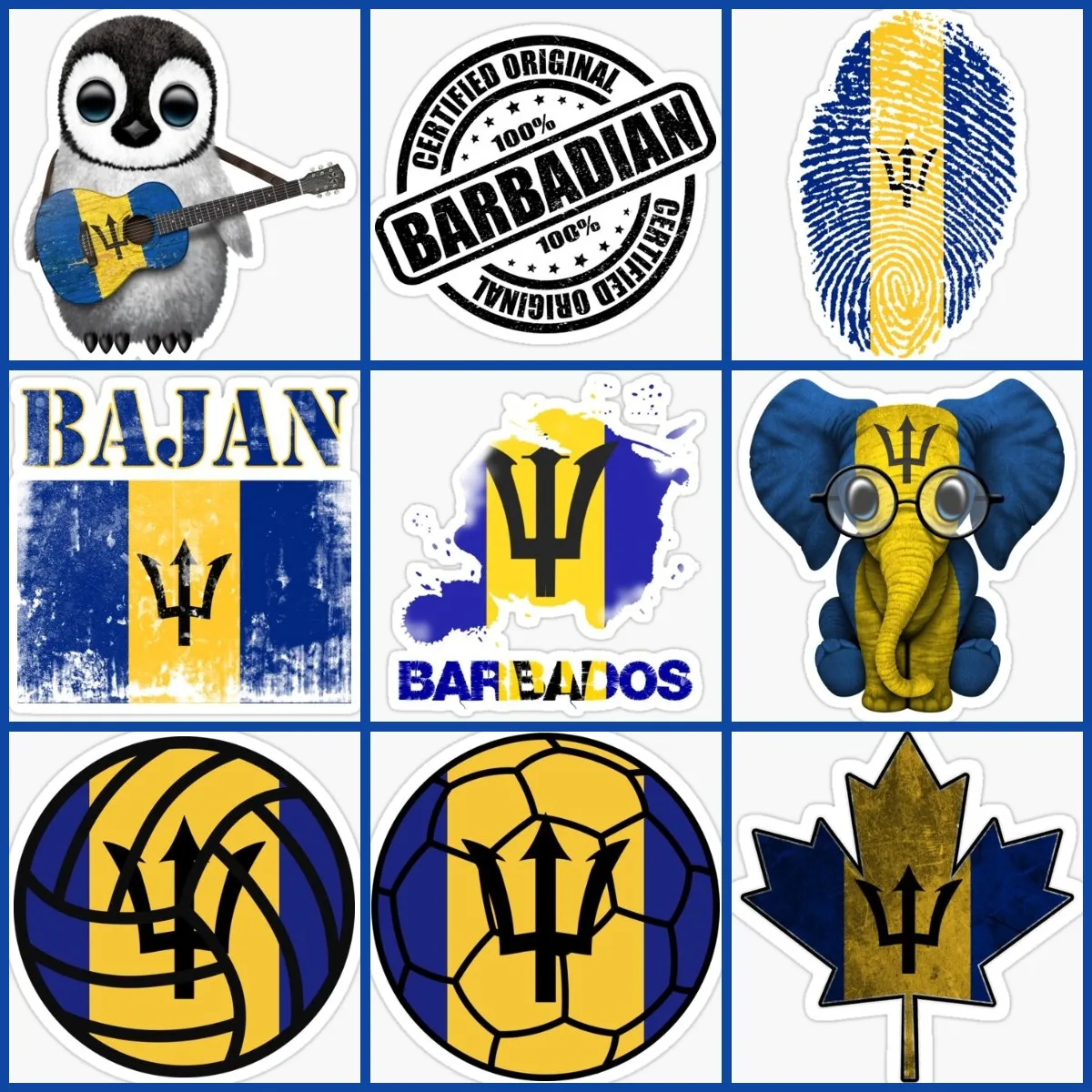 Creativo Bb Barbados Barbadian Flag Map Sticker Laptop Car Window Moto Truck Bicycle Wall Glass Helmet Racing Camper Van Decal