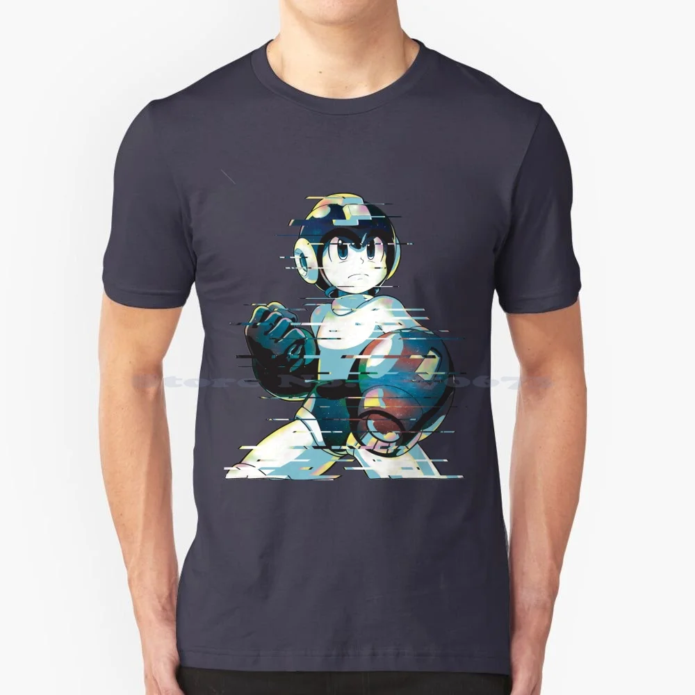 Mega Man Mega Buster-Type C [ Glitch Remix ] T Shirt 100% Cotone Tee Mega Man 11 Mega Man X Rockman Megaman Zero Snes Ps2 Ps1