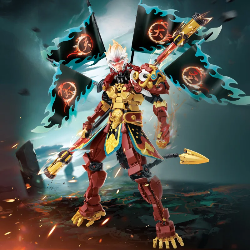 Blocco Di Costruzione Cinese King Glory Monkey King Monkey King Mecha Building Blocks Assemblato Modello Giocattolo Ornamento Regalo Di Compleanno Per