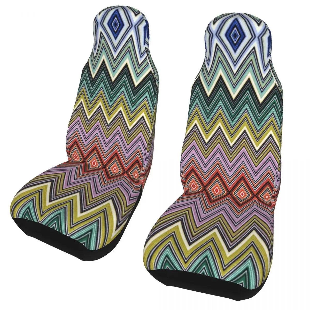 Zig Zag Multicolor Universal Car Seat Cover Protector Accessori Interni Donna Camouflage Car Seat Covers Poliestere Fishing