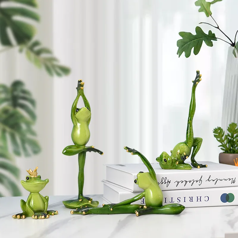Stile Americano Yoga Rana Pastorale Resina Artigianato Decorazione Tv Armadi Foyer Vino Armadi Ornamenti Animali