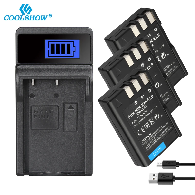 En El9 En-El9 Enel9A Battery Pack Per Nikon D40 D60 D40X D5000 D300 L15 Fotocamera Batterie 1300Mah
