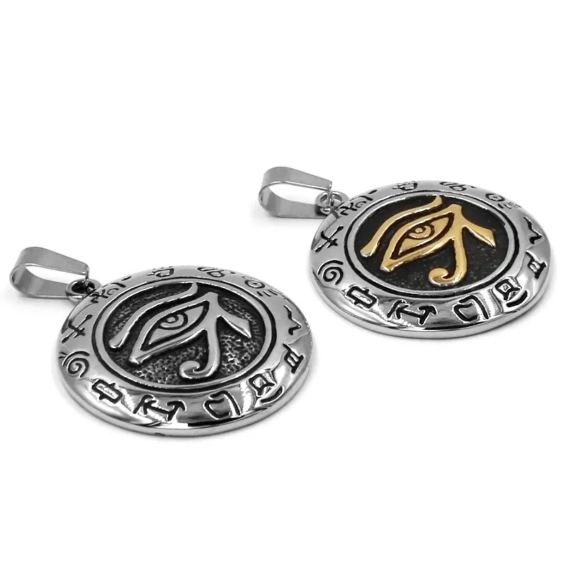 Egiziano Eye Of Horus Ra Udjat Talismano Biker Ciondolo In Acciaio Inossidabile 316L The All-Veilling-Eye Power Masonic Men Pendant Swp0443A