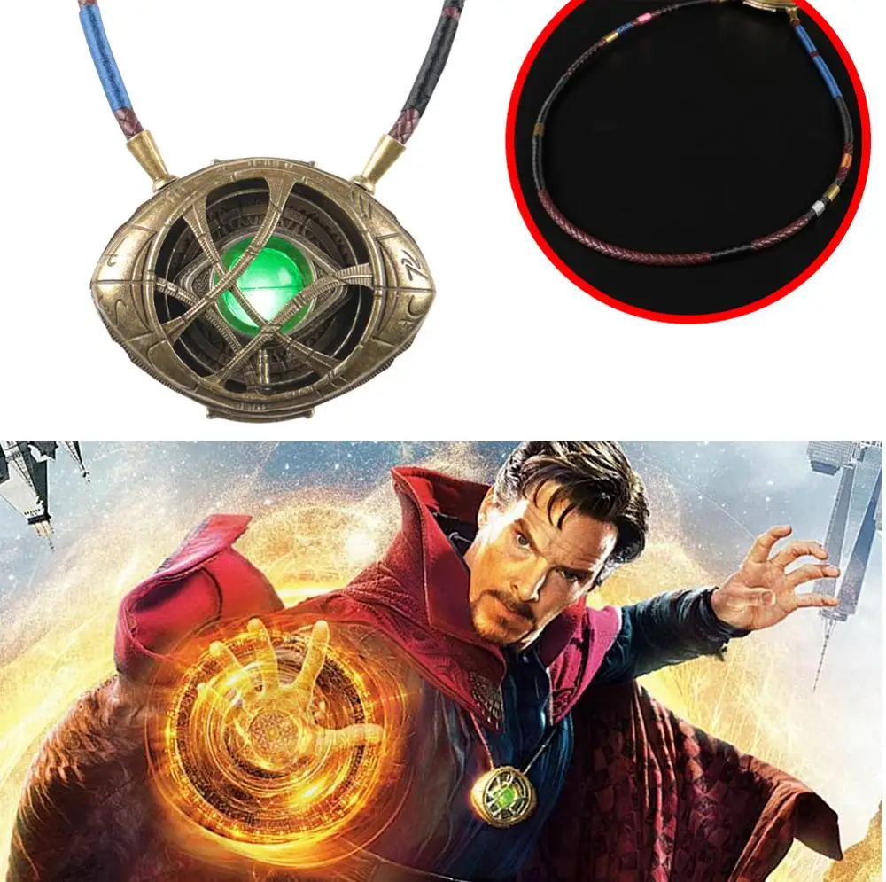 Doctor Strange Collana Steve Eye Of Agamotto Collana Occhi Led Light Cosplay Doctor Strange Prop