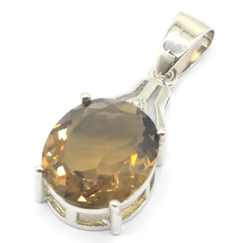 3G Real 925 Ciondolo In Argento Sterling Massiccio Bellissimo Granato Tsavorite Golden Citrine London Blue Smoky Topaz Cz Ladies Party