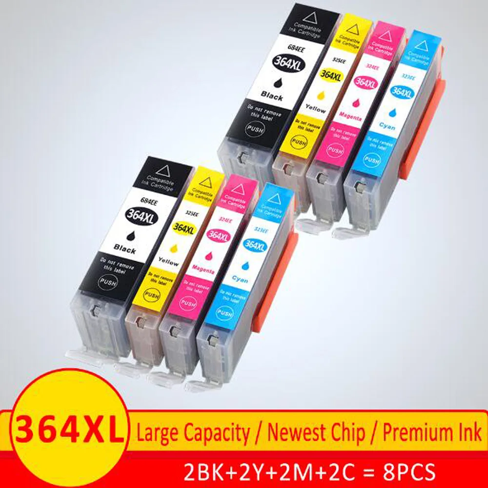 Cartuccia D'Inchiostro Compatibile 8Pk Hp 364 Hp 364 364 Xl Per Stampante Hp 5510/5511/5512/5514/5515/5520/5522/5524/6510