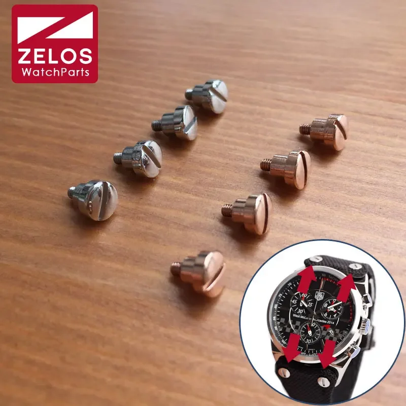 4 Pezzi/Set Viti Per Capicorda Per Orologio Per Tag Huer Mclaren Lacivert F1 Kasa Celik Cinturino/Vite Per Cinturino (Oro Rosa/Argenteo) Parti Strumen
