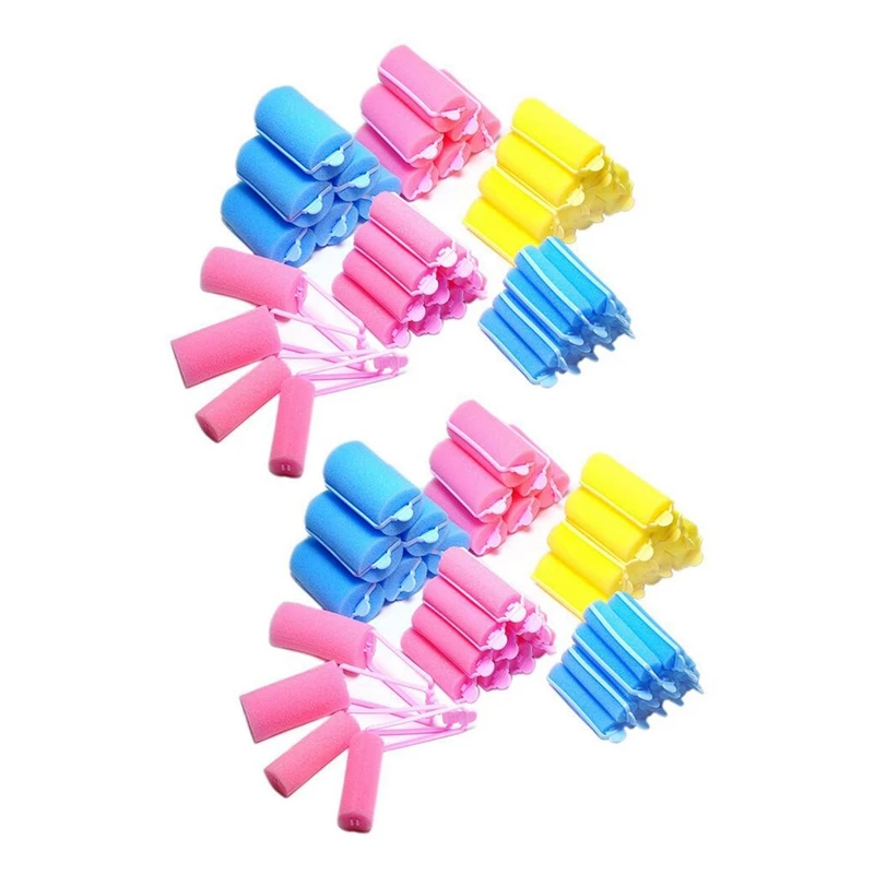 24X Magic Sponge Foam Cushion Hair Styling Rollers Popolare Foam Soft Sponge Hair Roller Bigodino Per Capelli Roller (2.0Mm)