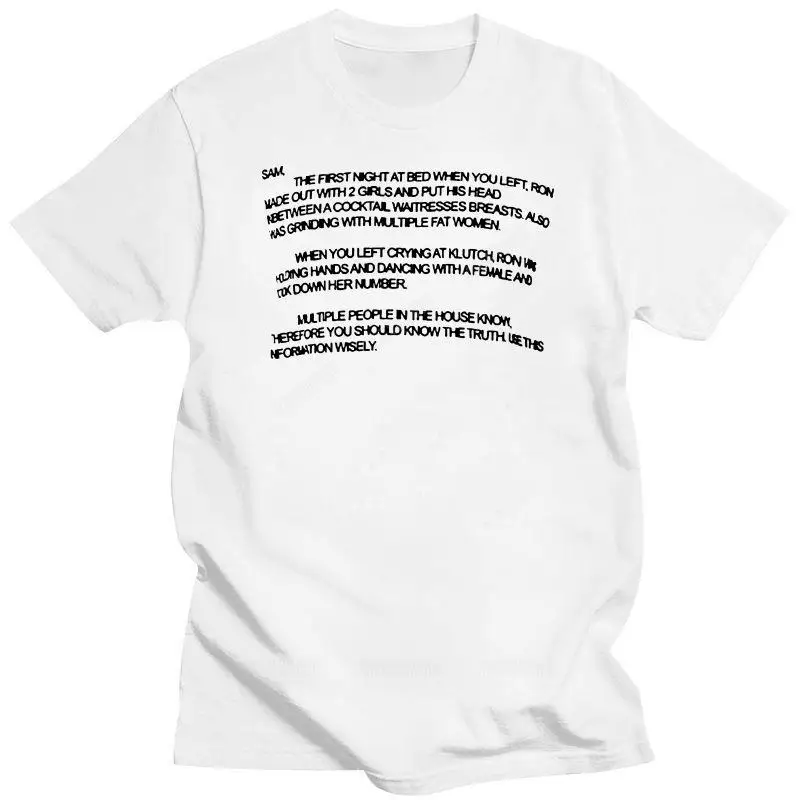 Abbigliamento Uomo Jersey Shore-The Note Fashion Cotton T Shirt Jersey Shore Jersey Shore Note Sam Ron Snooki Pauly Pauly D Vinny