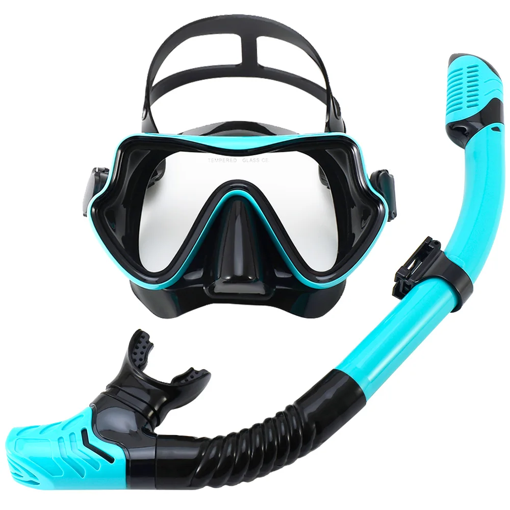 Scuba Diving Mask Snorkel Set Per Adulti Vetro Temperato Professionale Panoramico Snorkeling Gear Nuoto Training Snorkel Kit