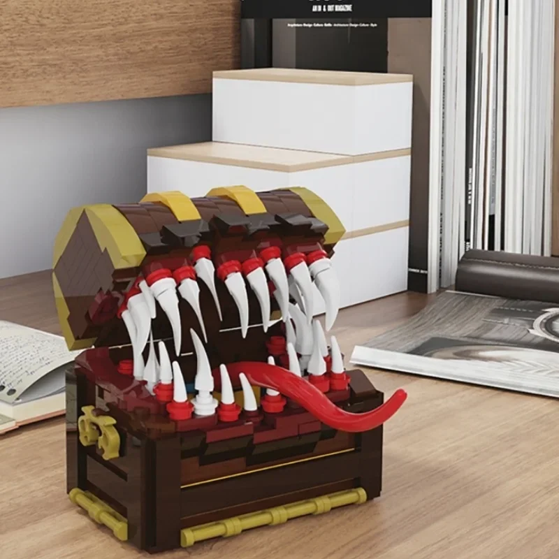 Moc Treasure Chest Monster Multi-Tooted Cannibal Box Building Blocks Set Game Role Assembly Brick Toys Regali Di Natale Di Compleanno