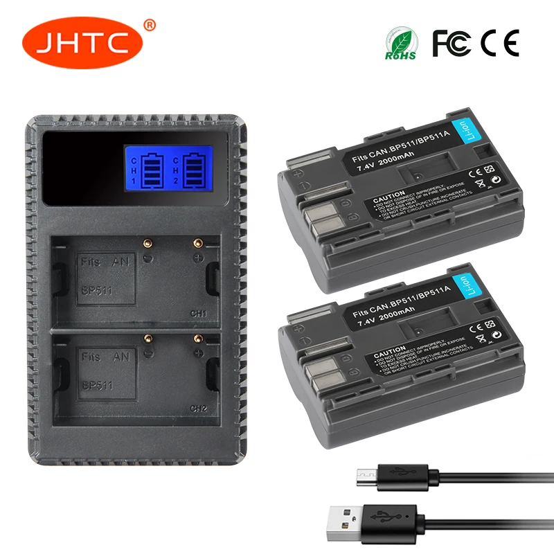 Bp-511A Bp-511 Caricabatteria Per Canon Eos 40D 300D 5D 20D 30D 50D Bp 511 511A Bp511 Bp511A Batterie Per Fotocamere