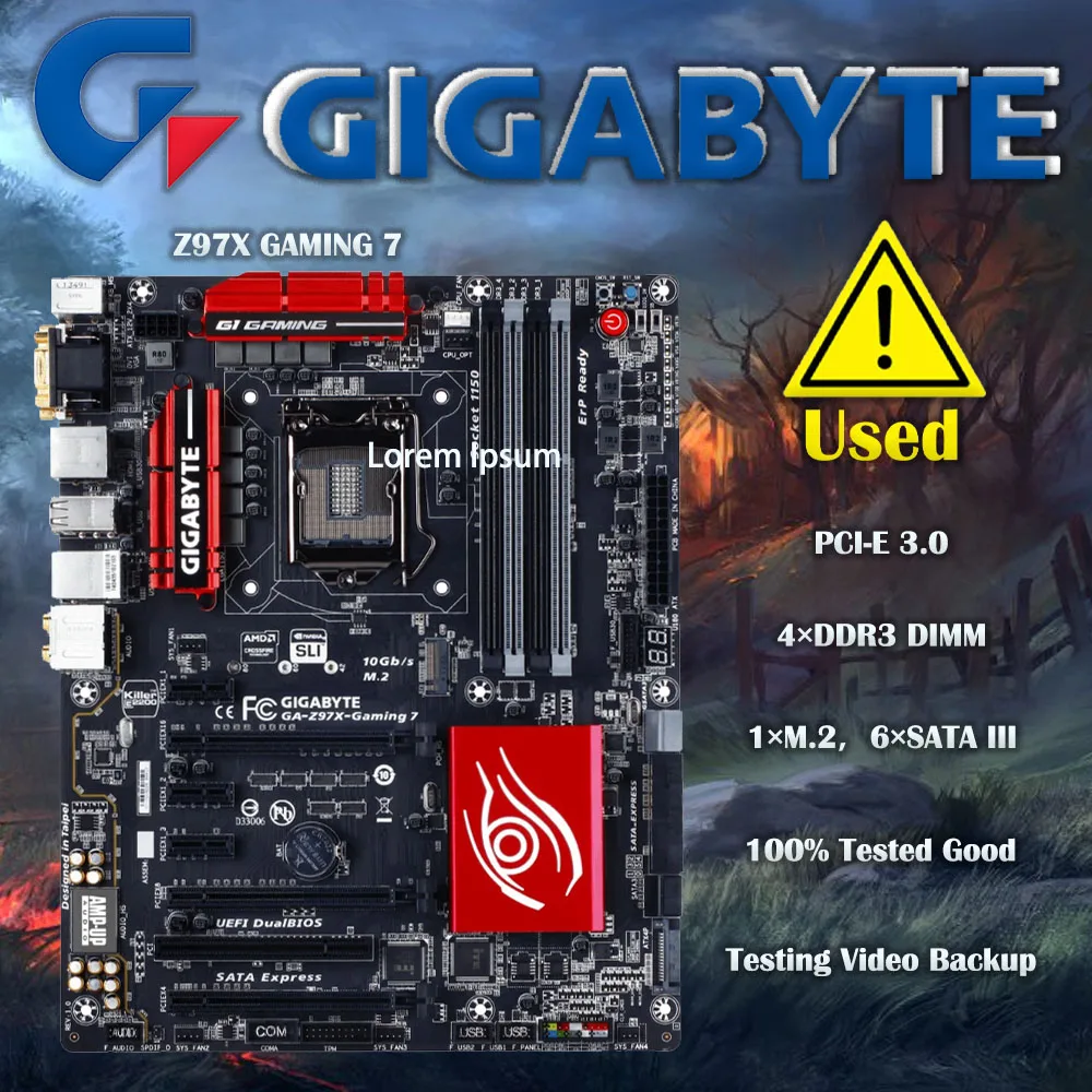 Gigabyte Z97X Gaming 7 Computer Usb3.0 Sataiii Scheda Madre Lga 1150 Ddr3 Z97 Scheda Madre Desktop