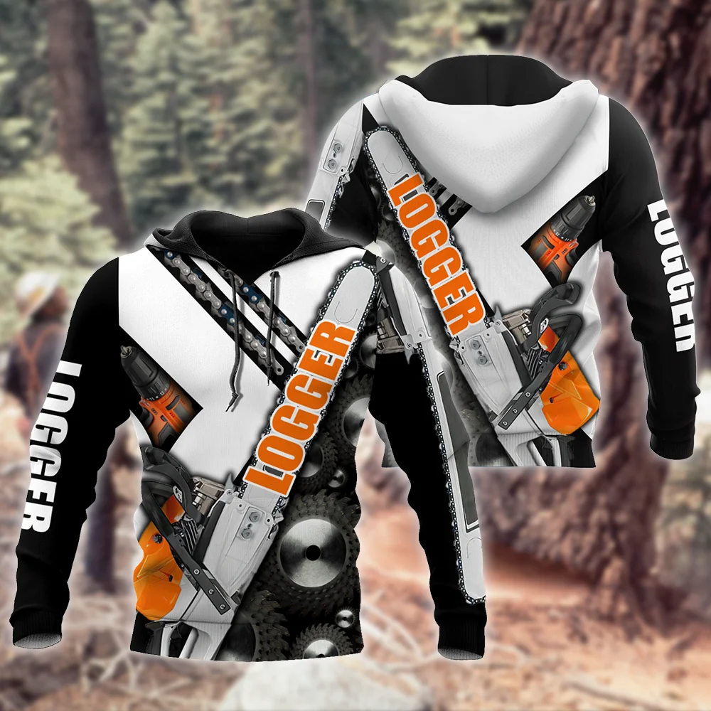 Logger Chainsaw 3D Full Print Jacket Uomo/Donna Harajuku Hoodie Unisex Casual Streetwear Felpa Pullover Sudaderas A78