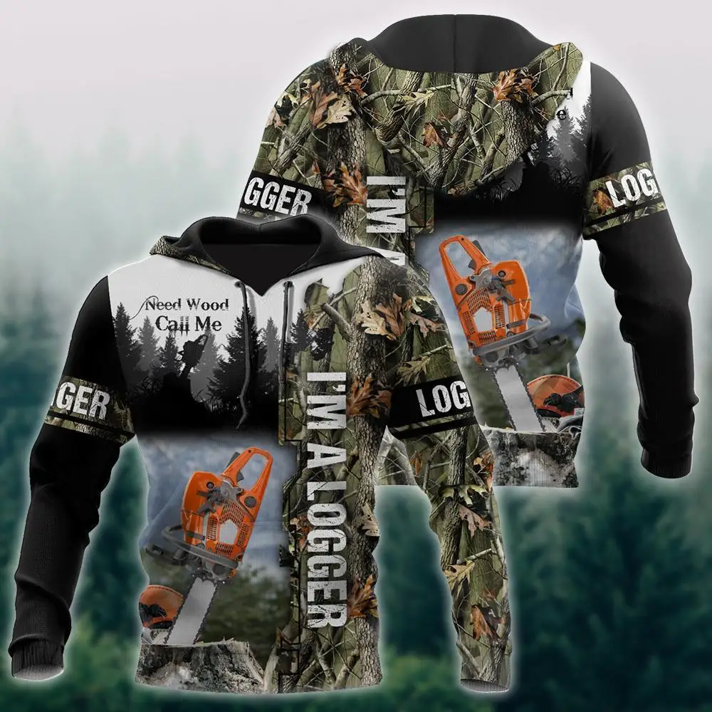 Logger Chainsaw 3D Full Print Jacket Uomo/Donna Harajuku Hoodie Unisex Casual Streetwear Felpa Pullover Sudaderas A34