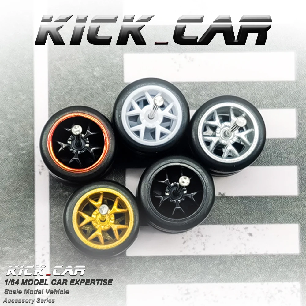 Kicarmod 1/64 Ruote Piastic Pneumatici Ce28 Ruote Giocattolo Per Veicoli Colorati Per 5 Auto Hot Wheels Hobby Parti Modificate 5 Set/Pacco
