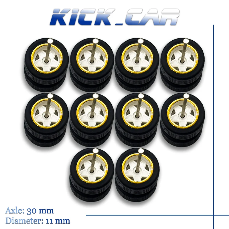 1/64 Piastic Wheels Alpine White Gold Line Con Pneumatici Alternativi Per Auto Pressofuse Hot Wheels Hobby Parti Modificate 5 Set/Pacco