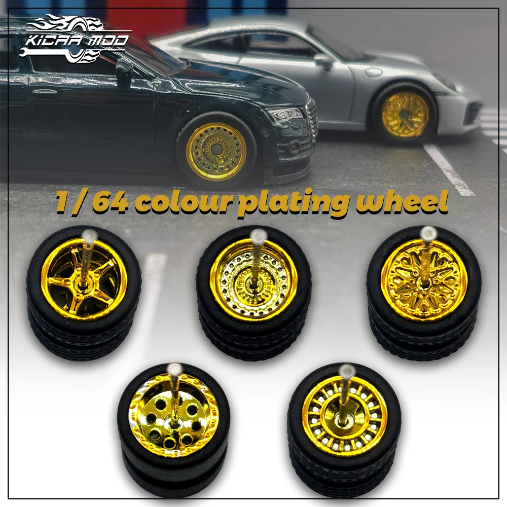 Ruote Kicarmod 1/64 Con Pneumatico In Gomma Luxury Jdm Vip Style Galvanica Per Modellini Di Auto Hot Wheels Hobby Parti Modificate