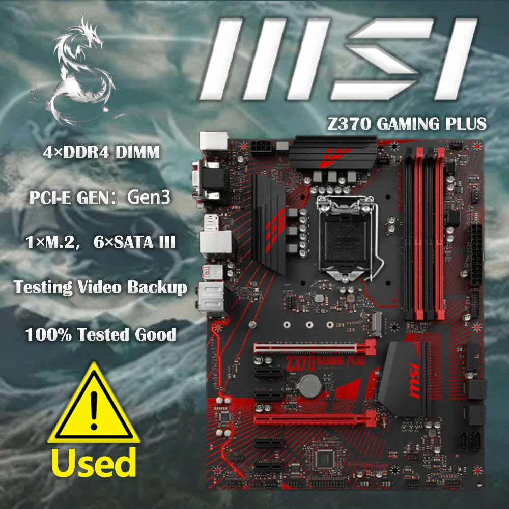 Usato Msi Z370 Gaming Plus Lga 1151 (Serie 300) Z370 Sata 6 Gb/S Atx Scheda Madre Intel