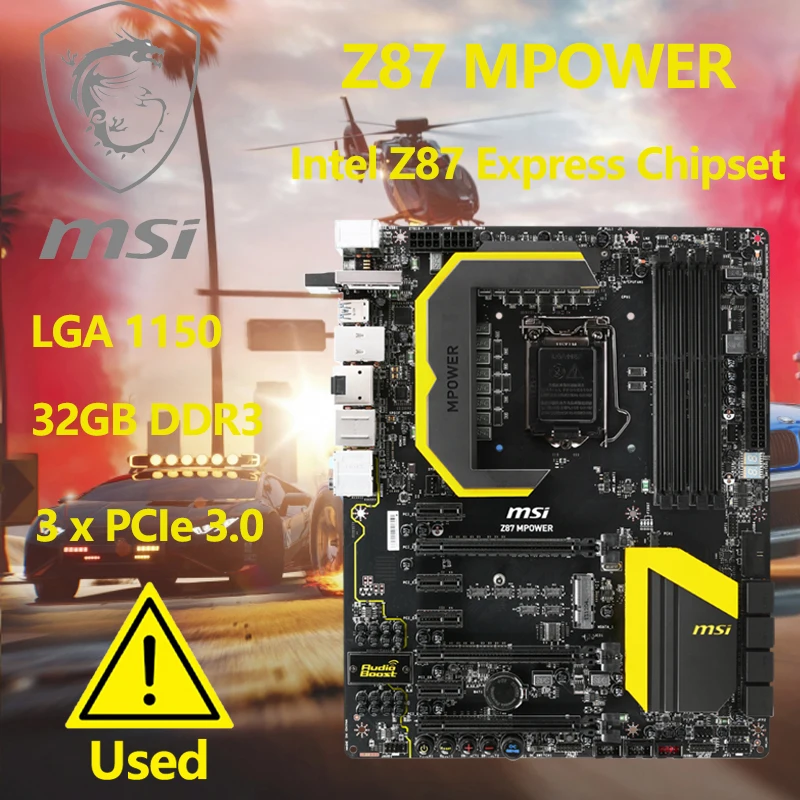Msi Z87 Mpower Lga 1150 Intel Z87 Hdmi Sata 3 Scheda Madre Usb 3.0 Atx Con Scudo