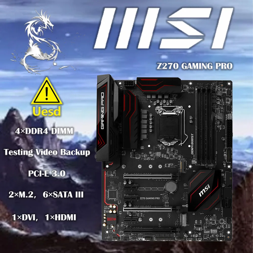 Scheda Madre Msi Z270 Gaming Pro Usata Scheda Madre Lga 1151 Ddr4 Usb3.1 Hdmi Dvi 64Gb Desktop Atx