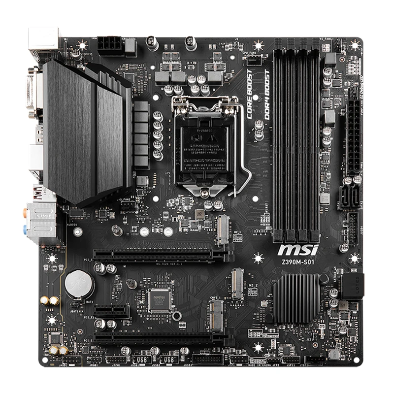 Nuova Scheda Madre Desktop Originale Msi Z390M-S01 Lga 1151 Ddr4 Ram 64G Intel Z390 Pcie 3.0 Core I7-8086K I3-9300T Cpu M.2 Usb3.1