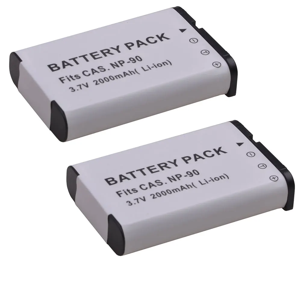 Tectra 2000 Mah 2 Pcs Np-90 Np 90 Np90 Batteria Per Casio Exilim Ex-Ex-H10, Exh10, H10, Exilim Ex-Ex-H15, Exh15, H15, Exilim Ex-Ex-Fh100