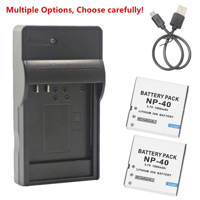 Np-40 Batteria O Caricabatterie Per Casio Exilim Zoom Ex-Z100 Z1000 Z1050 Z1080 Z1200 Z200 Z30 Z300 Z40 Z450 Z50 Z500 Z55 Z57 Z600 Z650