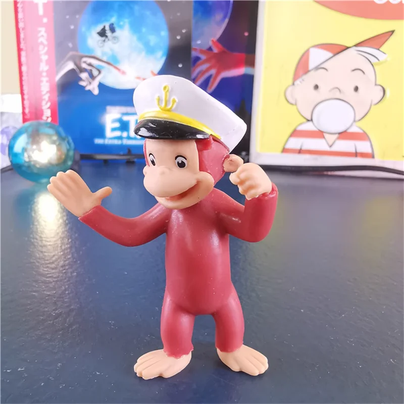 6Cm Cartoon Funny Monkey George Adventure Action Figure Doll Pvc Kids Collection Model Toy