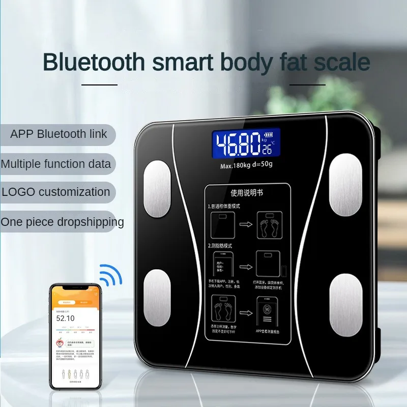 Bilancia Bluetooth Per Il Grasso Corporeo Bilancia Bmi Bilancia Digitale Wireless Intelligente Per Il Bagno Bilancia Per L'Analisi Della Composizione 