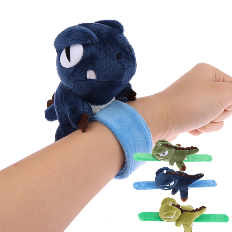 Cartoon Tyrannosaurus Peluche Clap Circle Toy Dinosaur Doll Wristband Slap Bracciale Hand Clap Ring Anno Del Drago Regali