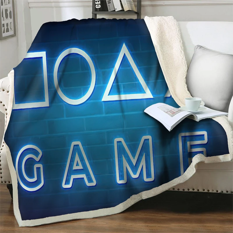 Cartoon Game Controller Blankets For Beds Sofa Travel Plush Throw Blanket Soft Warm Quilt Nap Cover Travel Hiking Picnic Blanket