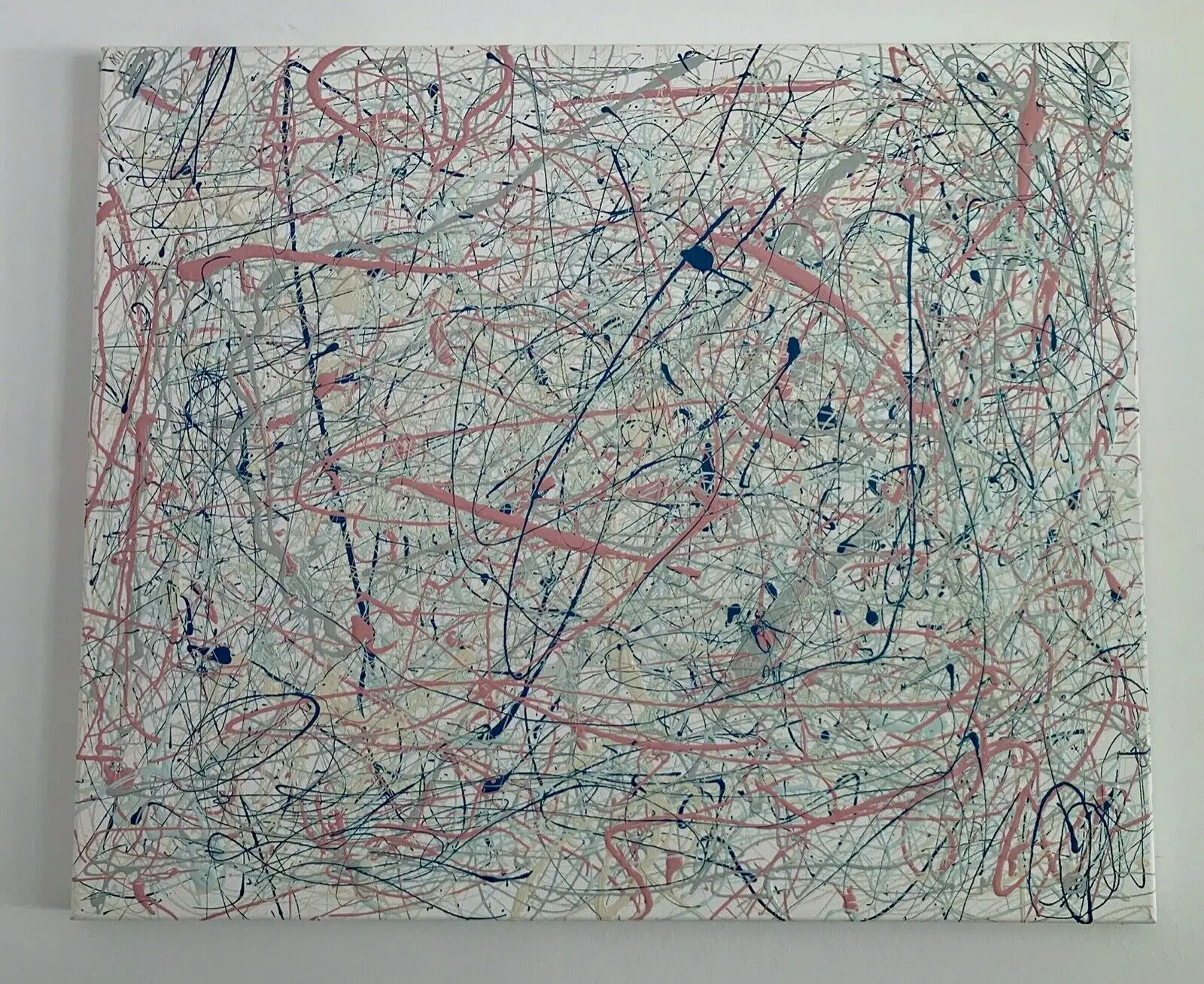 Pittura Astratta Originale Su Tela Nello Stile Di Jackson Pollock Kitchen Decor Musica Astratta Wall Art Modern Painting Decor