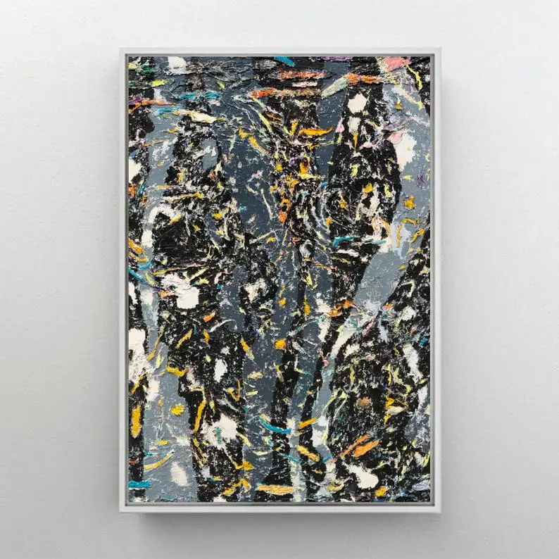 Jackson Pollock Style Canvas , Modern Wall Art, Canvas Wall Set , Extra Large Wall Artabstract Oil Painting,  Contemporary Art