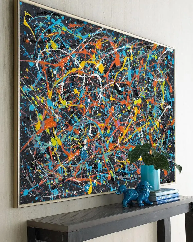 Jackson Pollock Inspired Art, Jackson Pollock Large Artwork, Jackson Pollock Style Art, Pittura Ispirata A Pollock, Pollock Wall