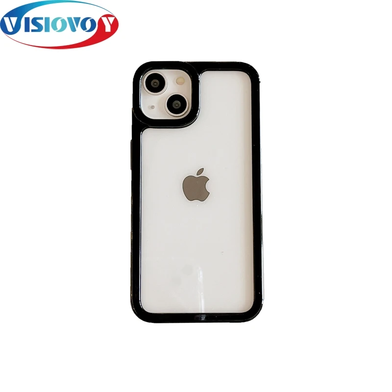 Custodia Per Telefono Per Iphone 15 14 13 Pro Max Trasparente Candy Colors Paraurti Posteriore Cover Leggera Semplicità Solid Colorful Fundas