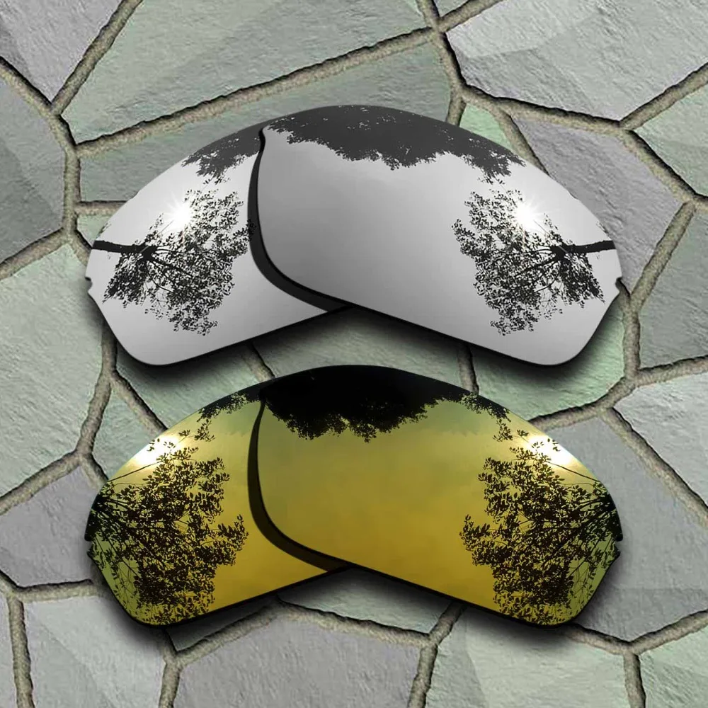 Lenti Di Ricambio Polarizzate Per Occhiali Da Sole In Titanio Cromato E Giallo Dorato Per Oakley Half Wire 2.0