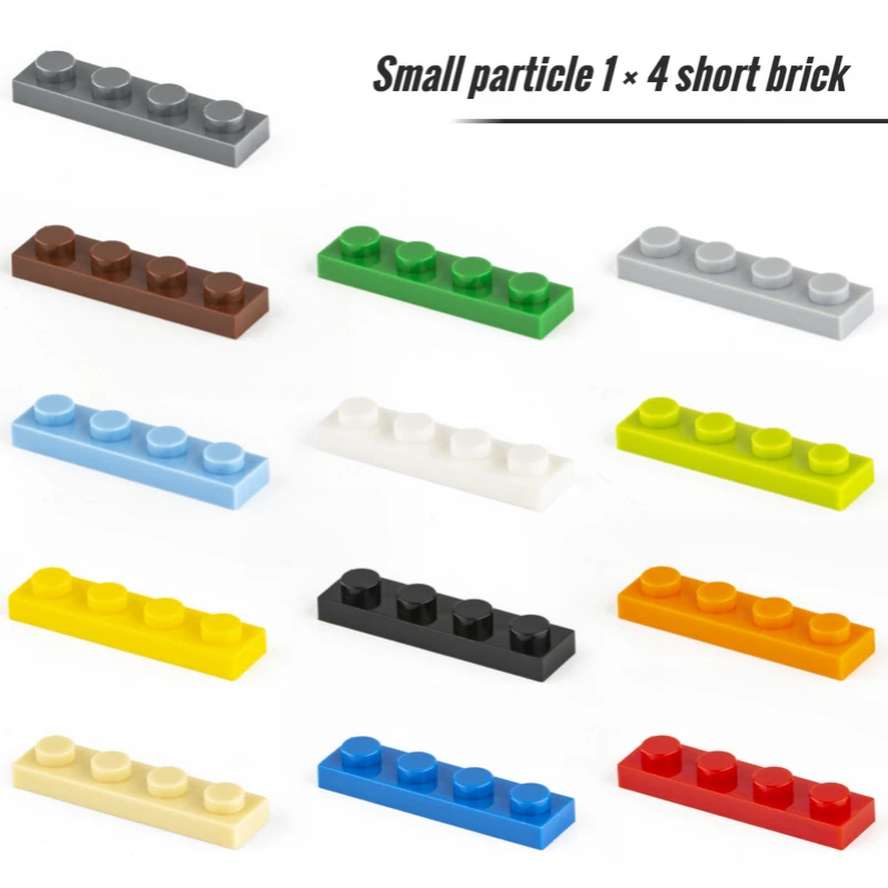 25Pcs Bulk Small Particle 1X4 Plate 3710 Building Blocks Low Brick Edge Strip Foundation Accessori Blocks Castle Toys