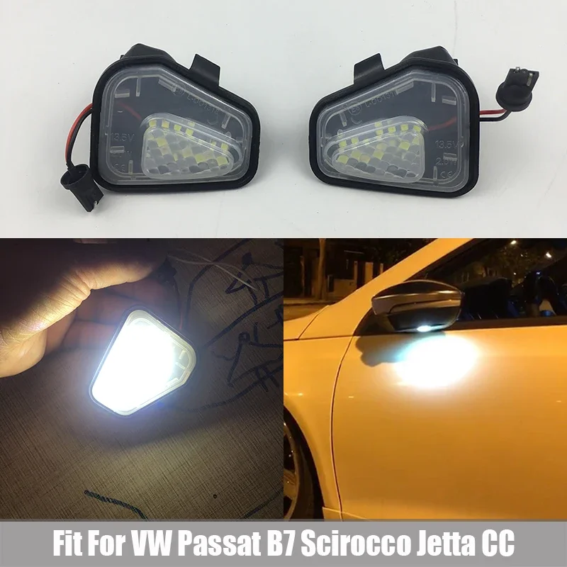 Per Vw Volkswagen Vw B7 Led Bianco Specchio Laterale Puddle Lights Jetta Passat Cc Scirocco 2Pcs Canbus Lamp