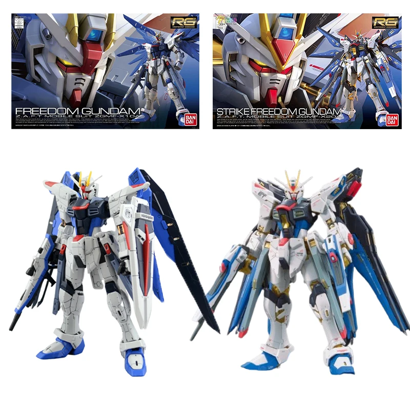 Bandai Rg 1/144 Freedom Gundam Action Figure Z. A.F.T Mobile Suit Zgmf-X10A Strike Freedom Gundam Kit Modello In Plastica