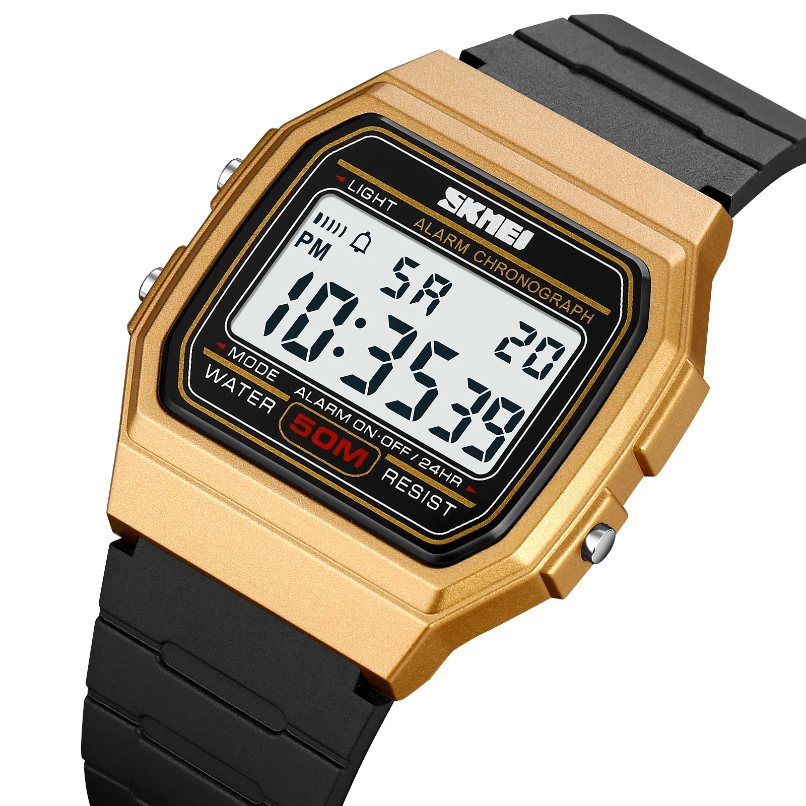 Skmei Fashion Vintage Sports Watch Sveglia Display Luminoso Impermeabile Teen Student Square Mens Muslimatexmuslimah 2042