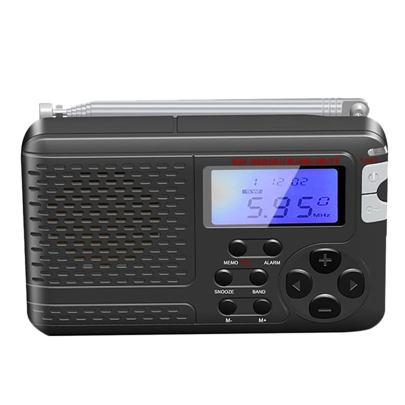 Radio Multifunzionale Con Antenna Schermo Lcd Portatile Am/Fm/Sw/Tv Radio Full-Band 50/60Hz) 3Xaaa Batteria Radio Storage