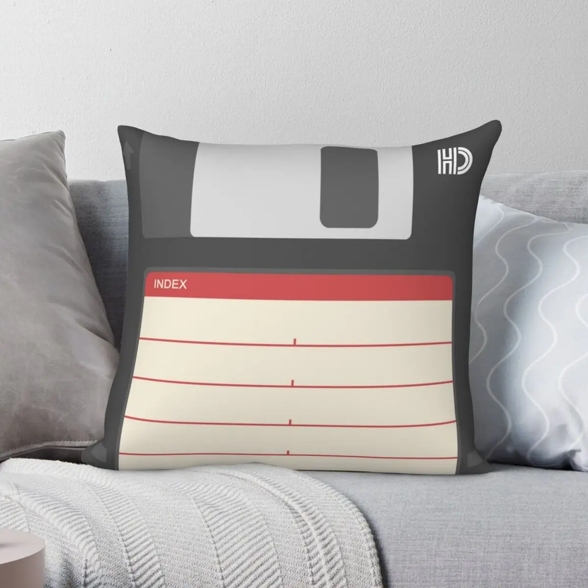 Floppy Disk Square Federa Poliestere Lino Velluto Creativo Zip Decor Federa Per Cuscino Fodera Per Cuscino Del Divano