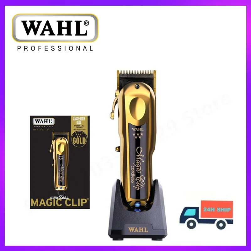 Originale Wahi 5 Star 8148 Gold Magic Clip Gold Limited Edition Cavo Professionale/Tagliacapelli Cordless Con Base Di Ricarica