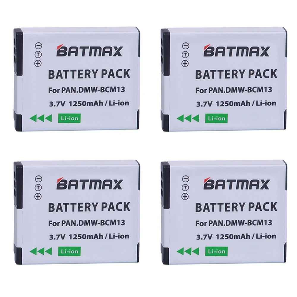 4 Pz Dmw-Bcm13E Dmw-Bcm13 Batterie Bcm13 Per Panasonic Lumix Zs40 / Tz60, Zs45 / Tz57, Zs50 / Tz70, Zs27 / Tz37 E Tz41