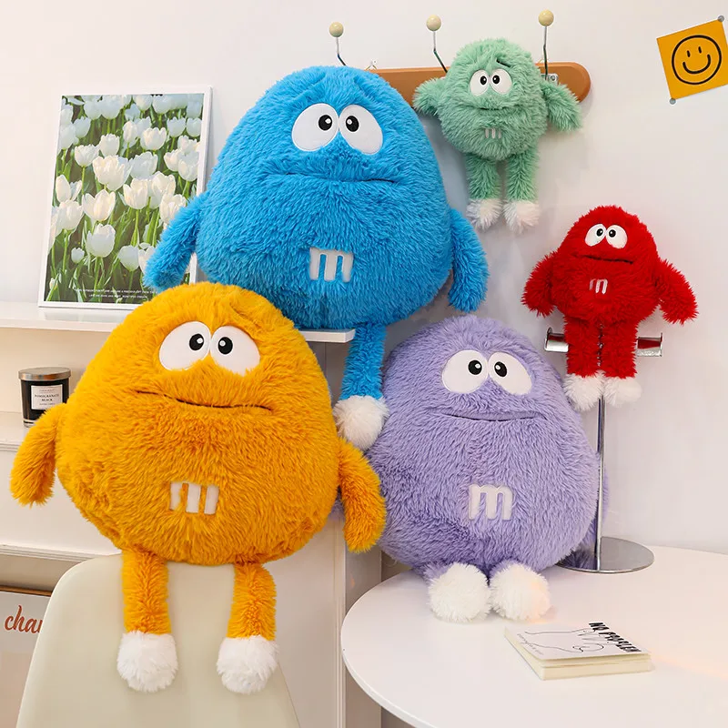 Kawaii M Bean Chocolate Candy Peluche Funny M & Ms Anime Figure Doll Letto Per Bambini Cuscino Morbido Sleeping Girl Decorazione Regalo