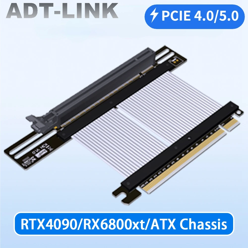 Silver Premium Pci Express X16 4.0 5.0 Riser Cable Schede Video Universali Rtx4090 Rx6800Xt Ultra Pci-E Riser Extender Per Atx Gpu