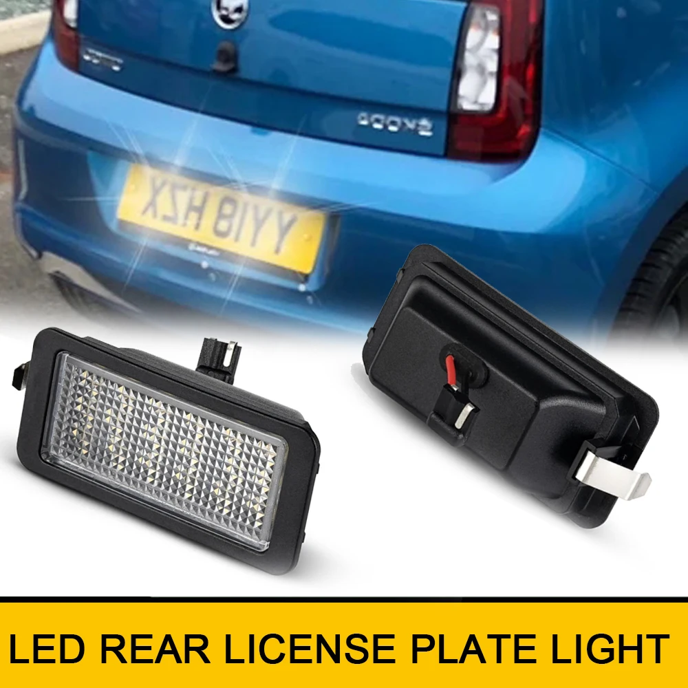 2X6000K Luce Targa Posteriore A Led Canbus Nessun Errore Per Skoda Citigo E-Citigo Vw Up Seat E-Mii Oem 1 S0943021
